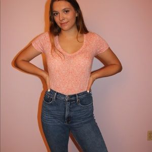 Soft Pacsun Orange V Neck Tee